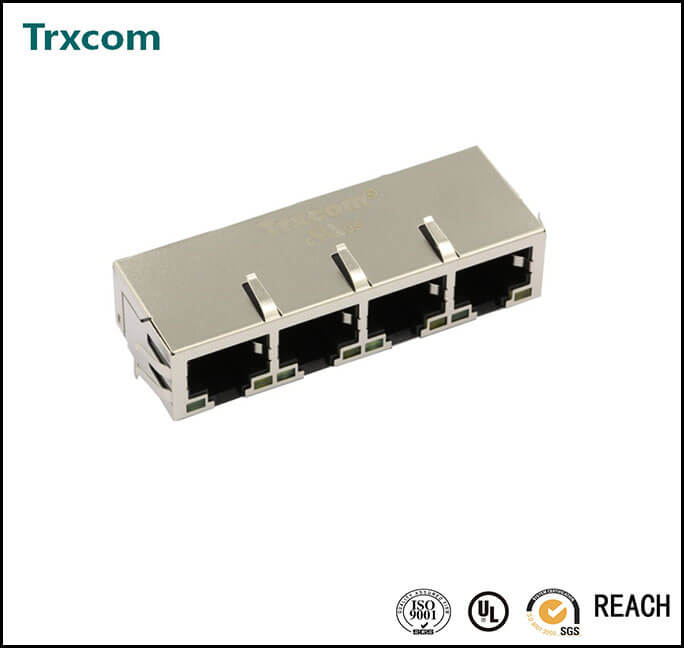 千兆1X4開口向下集成RJ45 TRJ46201BENL